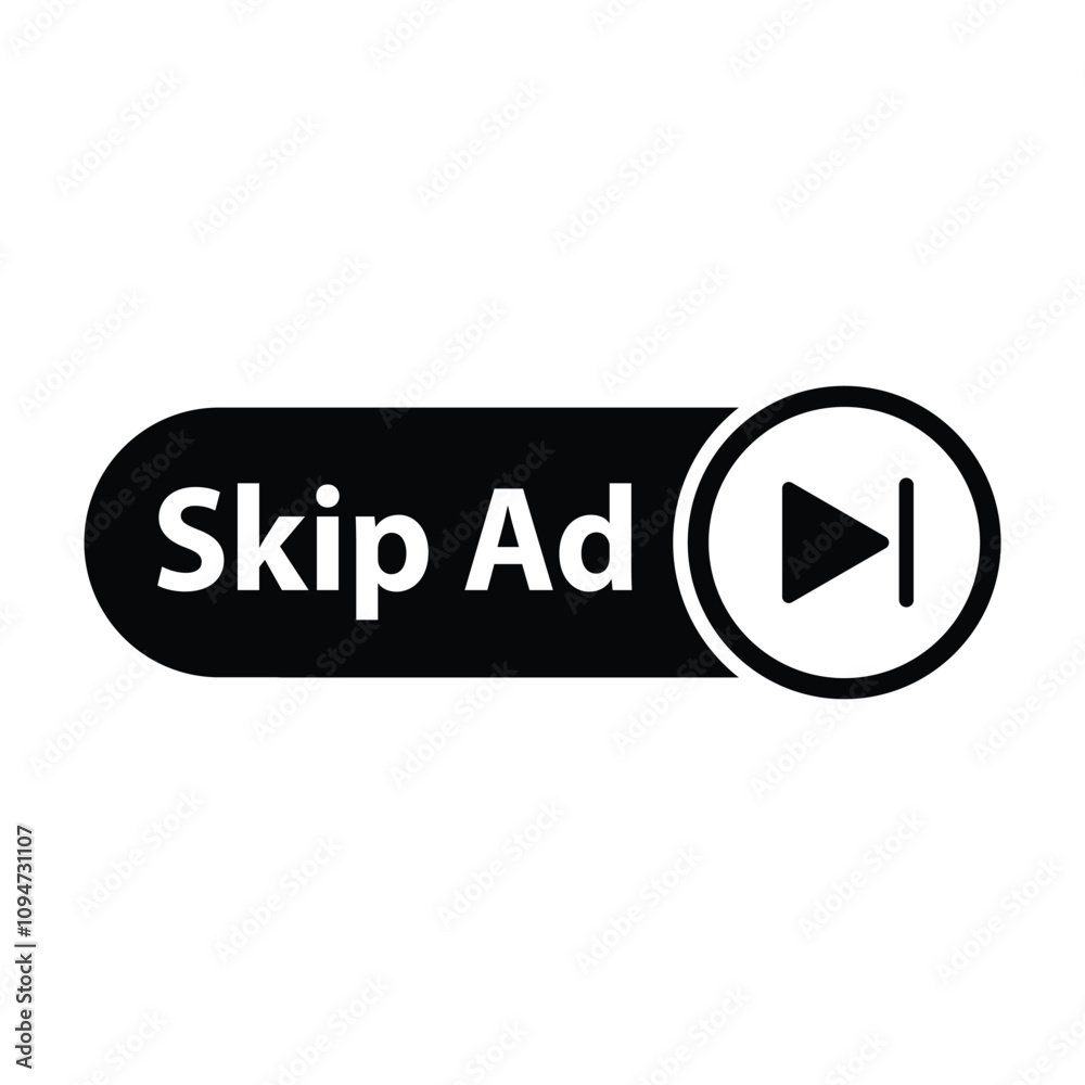skip ad icon vector buttom stop advertisement skip ad icon vector buttom stop advertisement
