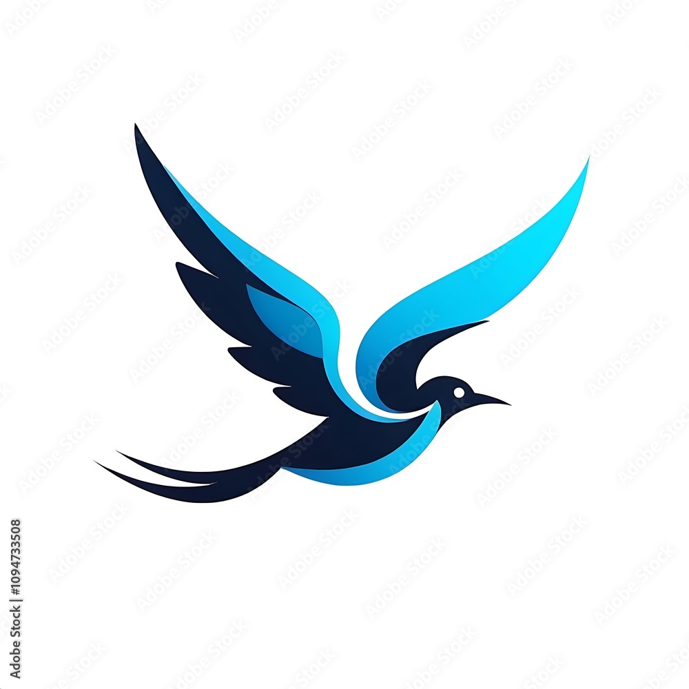 Modern flying bird abstract logo, isolated on white background Modern flying bird abstract logo, isolated on white background