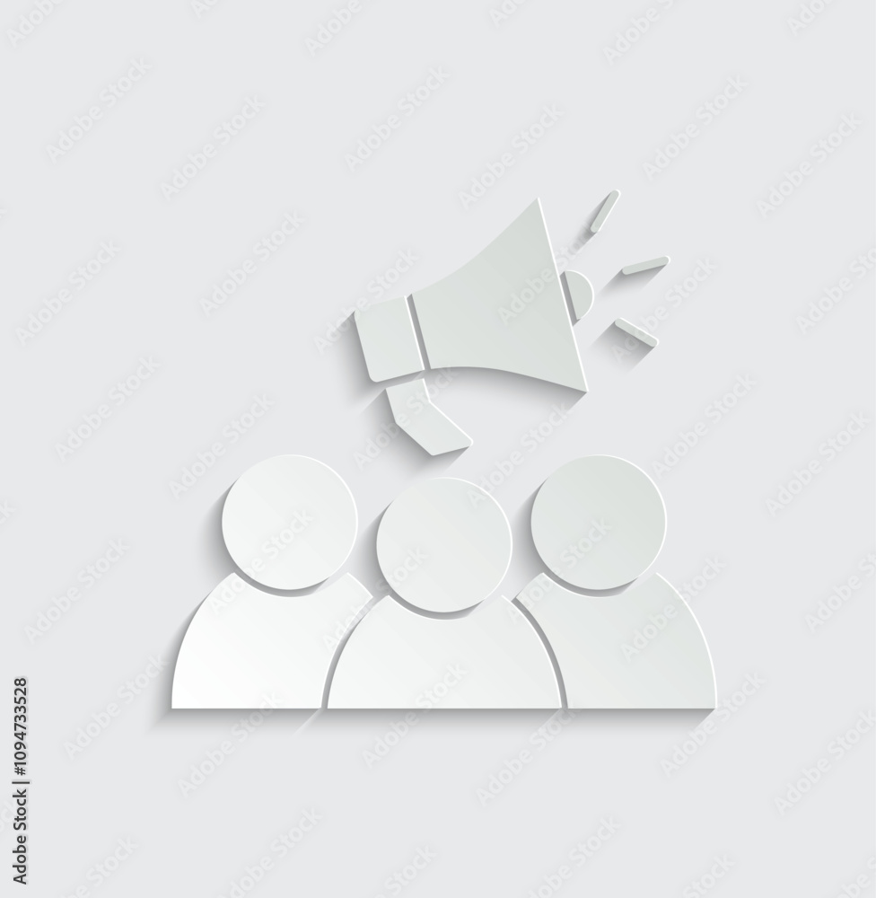 peope and loudspeaker icon vector announcement, communication sign peope and loudspeaker icon vector announcement, communication sign