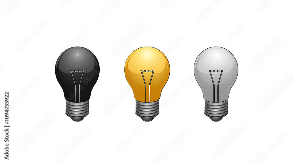 Bulb icons/signs isolated on transparent PNG. Bulb icons/signs isolated on transparent PNG.