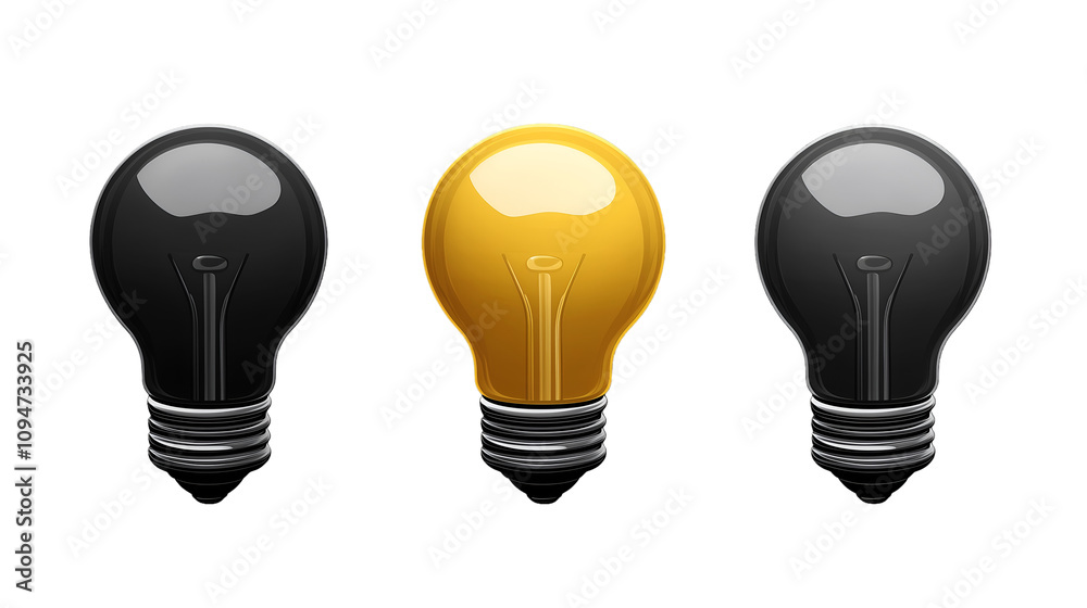Bulb icons/signs isolated on transparent PNG. Bulb icons/signs isolated on transparent PNG.