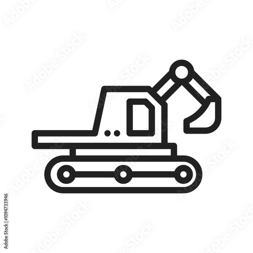 Excavator Icon vector image. Suitable for use on web apps, mobile apps, and print media.