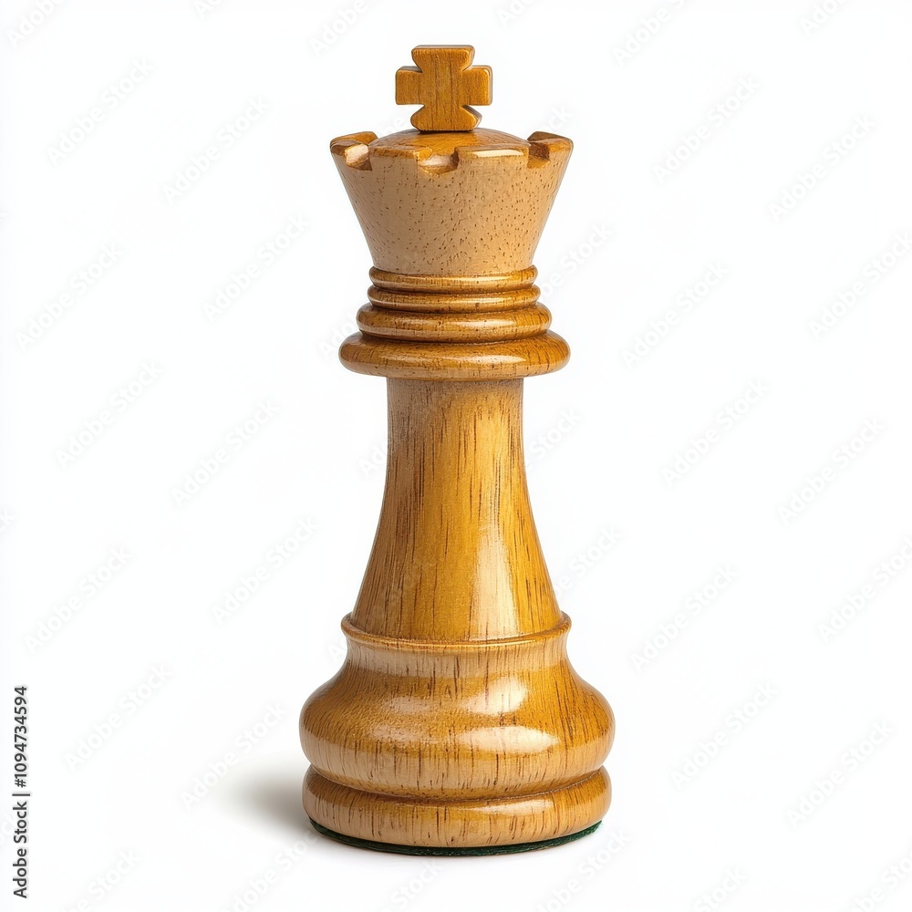 Wooden chess piece isolated on white background Wooden chess piece isolated on white background