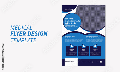 Corporate healthcare and medical flyer or poster design layout,  Healthcare cover a4 template