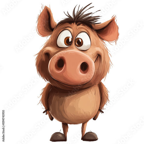 funny boar, kids illustrations , cartoonish , white background


 photo