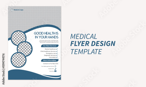 Professional creative medical and healthcare flyer template design
