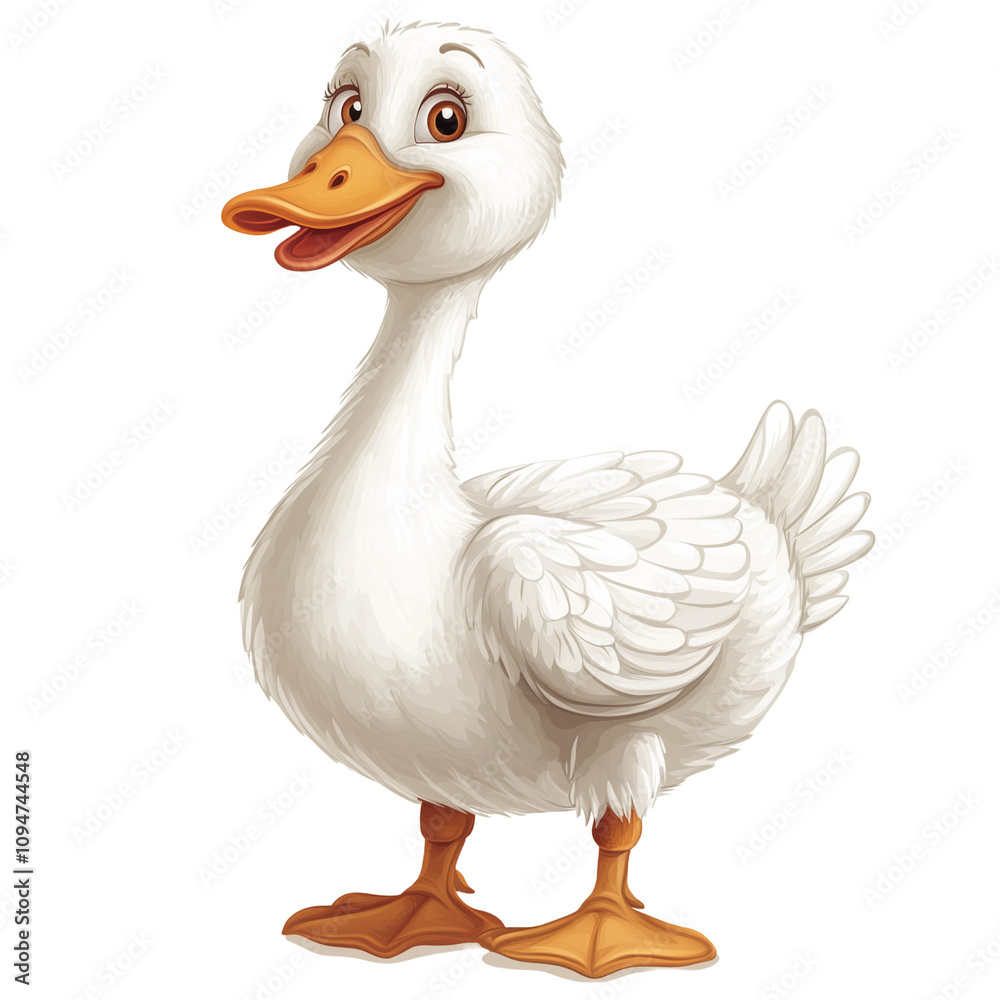 funny duck, kids illustrations , cartoonish , white background funny duck, kids illustrations , cartoonish , white background