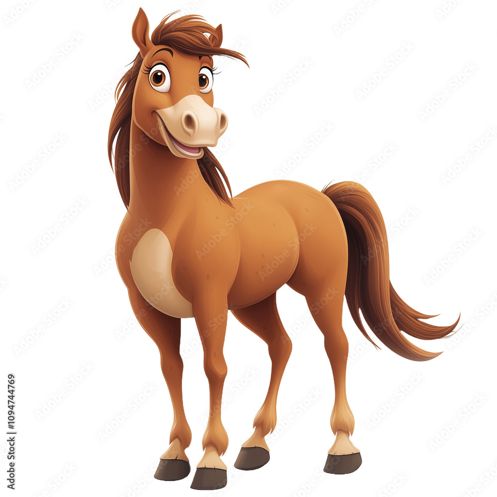 funny Horse, kids illustrations , cartoonish , white background funny Horse, kids illustrations , cartoonish , white background