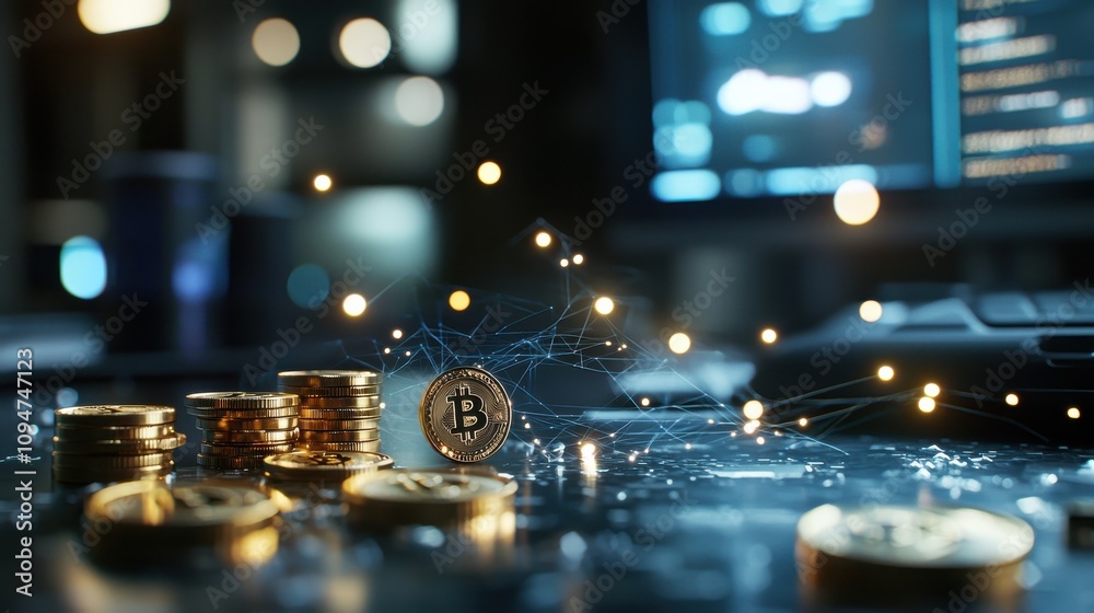 A creative representation of blockchain technology, A creative representation of blockchain technology,