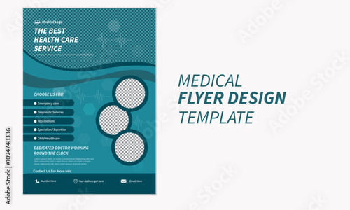 Modern medical corporate healthcare a4 flyer design template