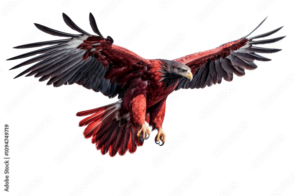 Obraz premium Big eagle looking isolated on white.