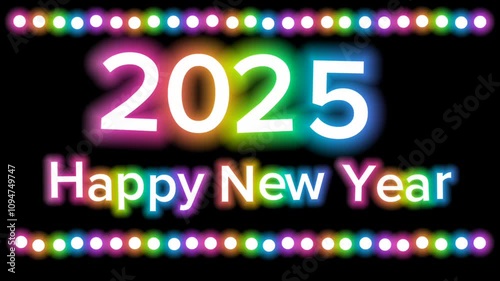 Wallpaper Mural 2025 Happy New Year Text Animation with color Wallpaper Background Torontodigital.ca