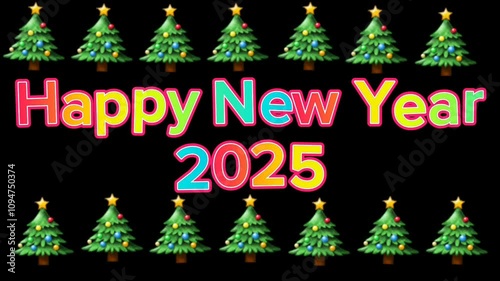 2025 Happy New Year Text Animation