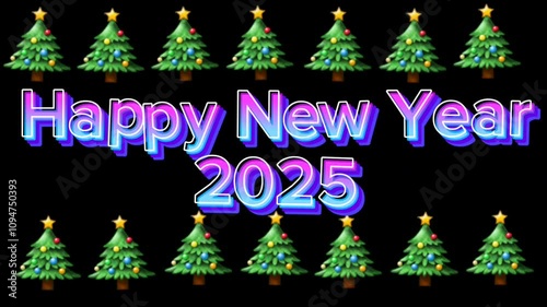 2025 Happy New Year Text Animation