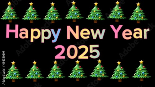 2025 Happy New Year Text Animation