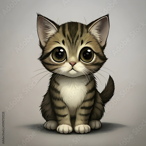 cat with big eyes no background