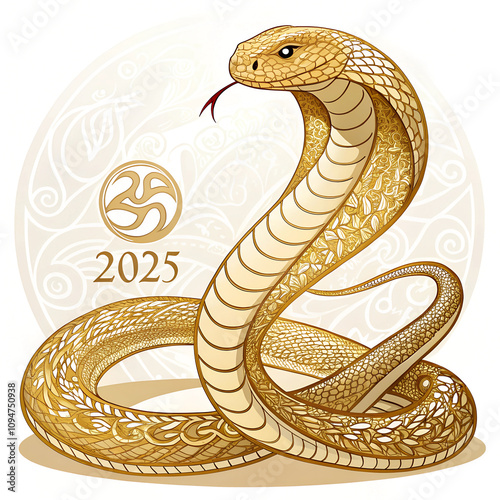 snake in gold symbol of 2025