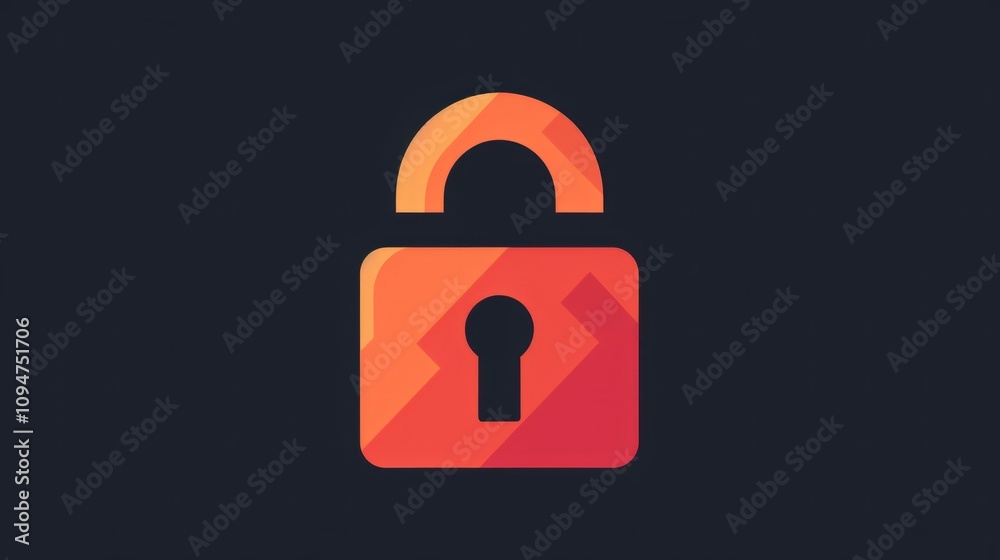 Icon of a prominent padlock icon in the center, representing security or data protection.