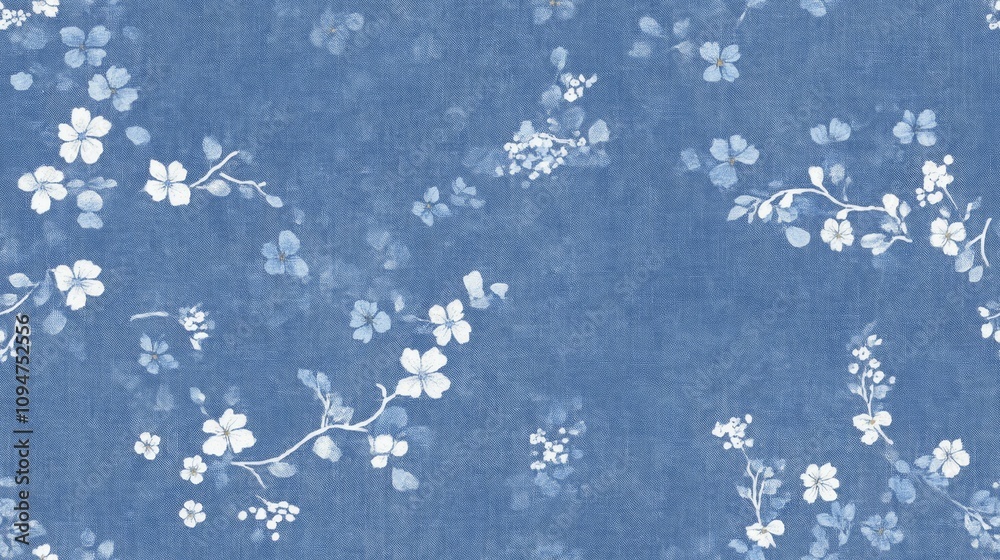 blue white small flora flower art seamless pattern modern minimal design cute simple cozy theme blue white small flora flower art seamless pattern modern minimal design cute simple cozy theme