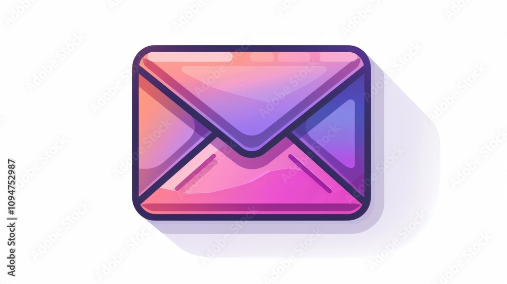 Icon of an envelope, representing email on white background. Icon of an envelope, representing email on white background.