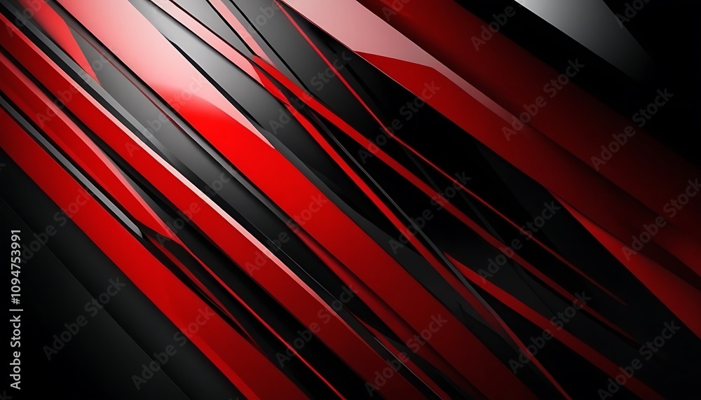 Fototapeta premium Abstract red glaccy style black cyber geometric slash dynamic design modern luxury background 