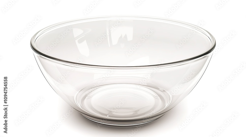 Stylish Empty Glass Salad Bowl on a Pure White Background, Ready for Fresh Ingredients and a Healthy Lifestyle. Minimalist and Elegant Tableware for Advertising and Food Photography. Stylish Empty Glass Salad Bowl on a Pure White Background, Ready for Fresh Ingredients and a Healthy Lifestyle. Minimalist and Elegant Tableware for Advertising and Food Photography.