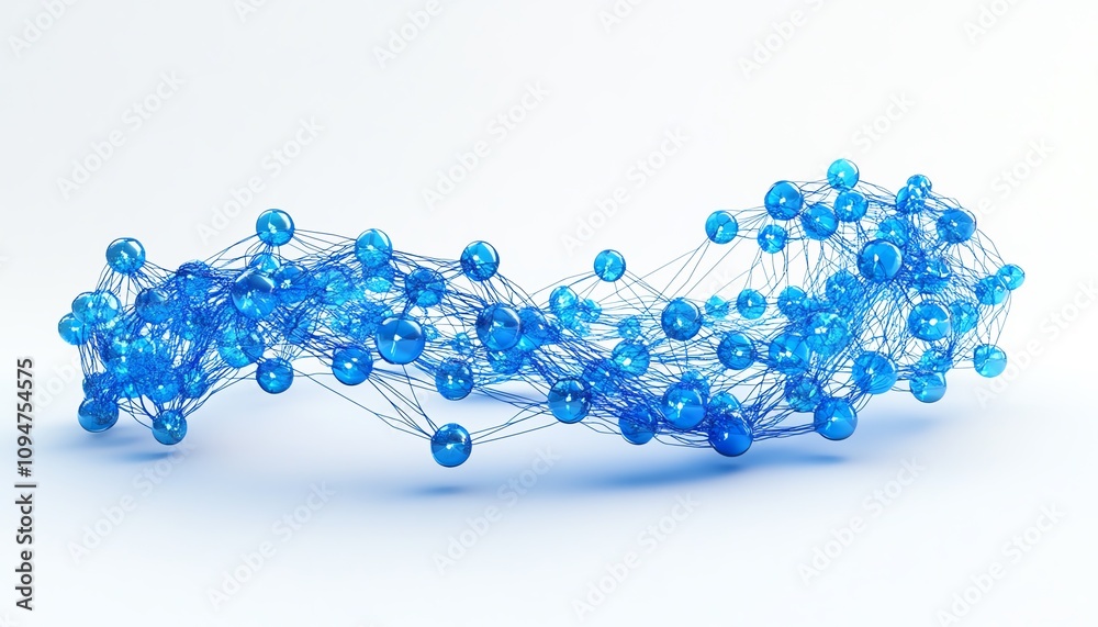 3D rendering of a blue world map with interconnected lines and nodes, isolated on a white background, symbolizing global communication and networking 3D rendering of a blue world map with interconnected lines and nodes, isolated on a white background, symbolizing global communication and networking
