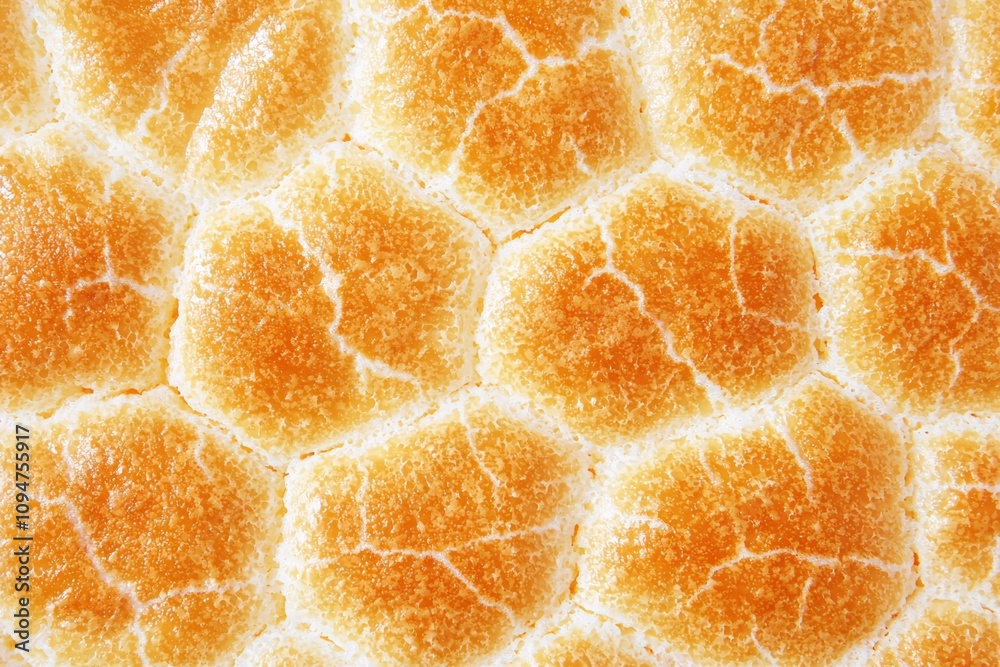 Fototapeta premium Close-up of honeycomb texture with golden hues