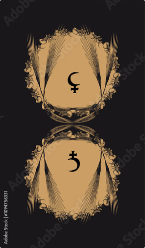 Tarot cards - back design. Lilith. Tarot background
