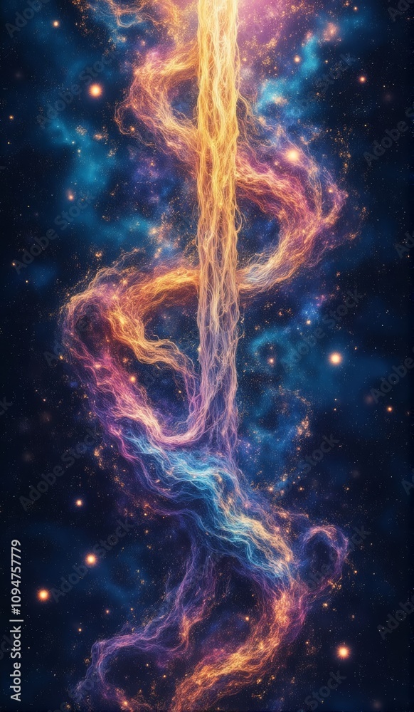 Colorful cosmic wave in space Colorful cosmic wave in space