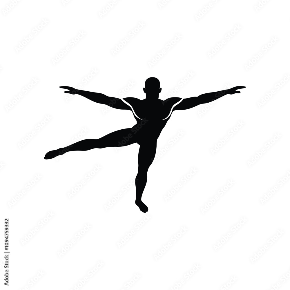 Male gymnast silhouette vector illustration Male gymnast silhouette vector illustration
