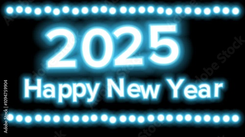 2025 Happy New Year Text Animation