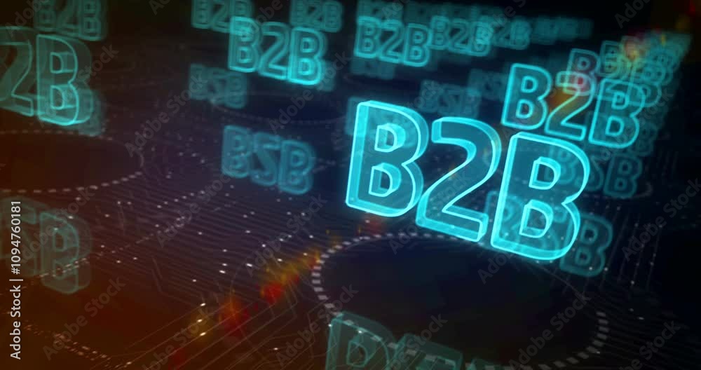 B2B business partnership marketing and management symbol abstract cyber concept. Digital technology and computer background seamless and looped 3d animation. B2B business partnership marketing and management symbol abstract cyber concept. Digital technology and computer background seamless and looped 3d animation.