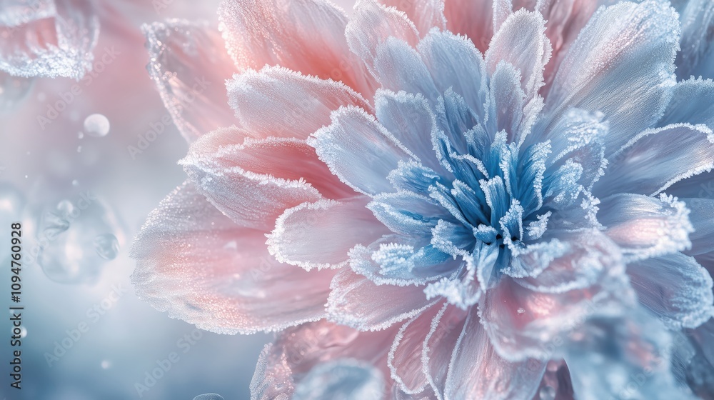 Frostige Blume mit zarten Pastellfarben Frostige Blume mit zarten Pastellfarben