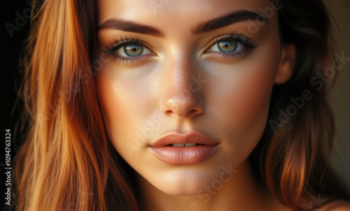 Close-up of a beautiful young woman