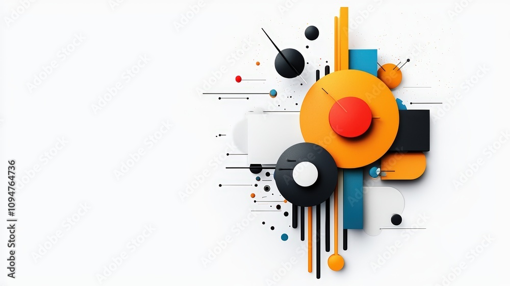 Fototapeta premium Abstract geometric design, white isolate background