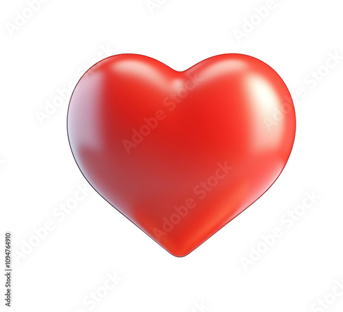 3D cartoon icon  red heart 