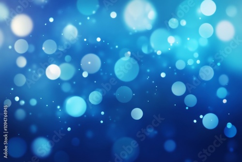 Abstract Blue Background with Bokeh Lights