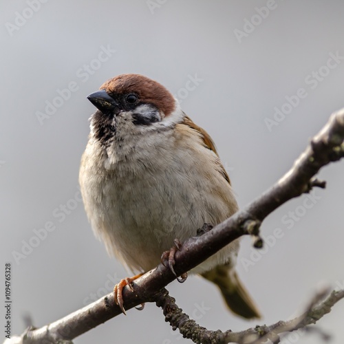 Photos Mazurka sparrow (Passer montanus) in early spring.