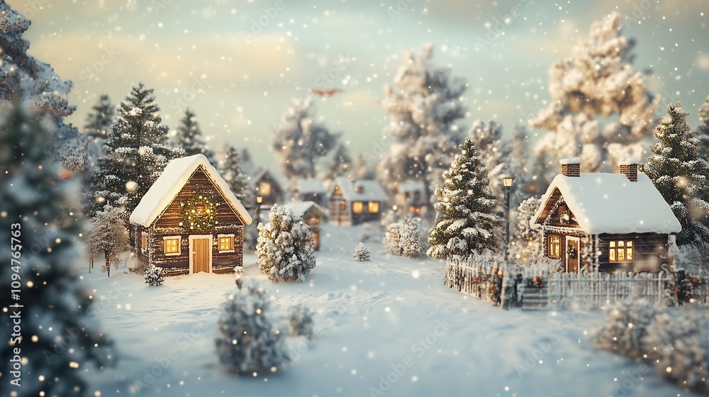 おもちゃの雪国のクリスマス