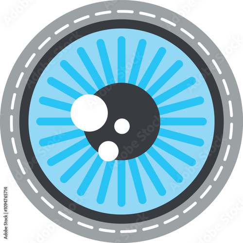 Eye sticker. Hipster textile sticker. Vision symbol