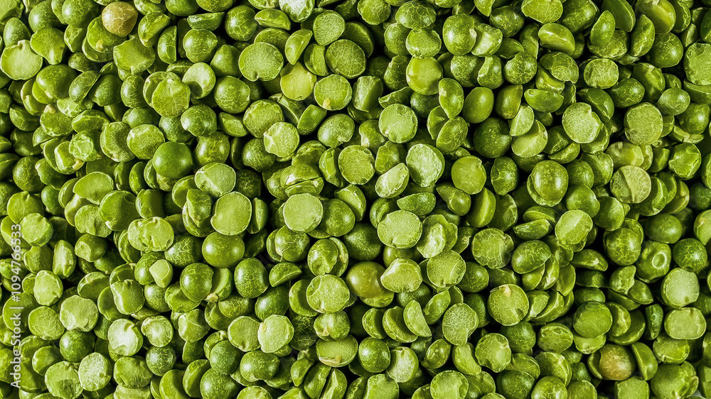 Close up from green split peas background Close up from green split peas background