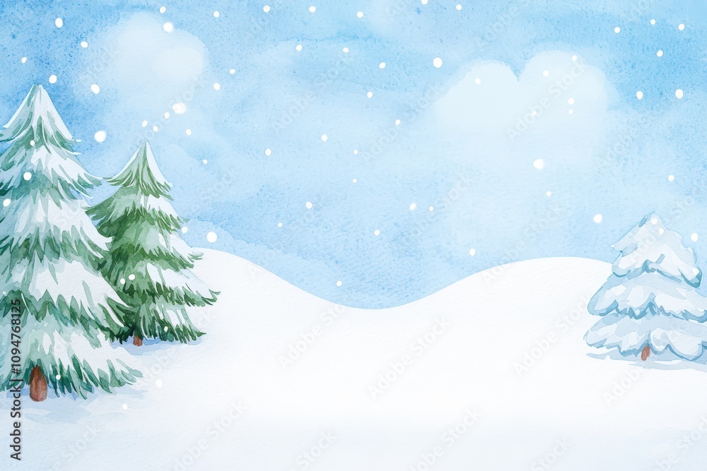 Winter landscape with snow-covered trees Winter landscape with snow-covered trees