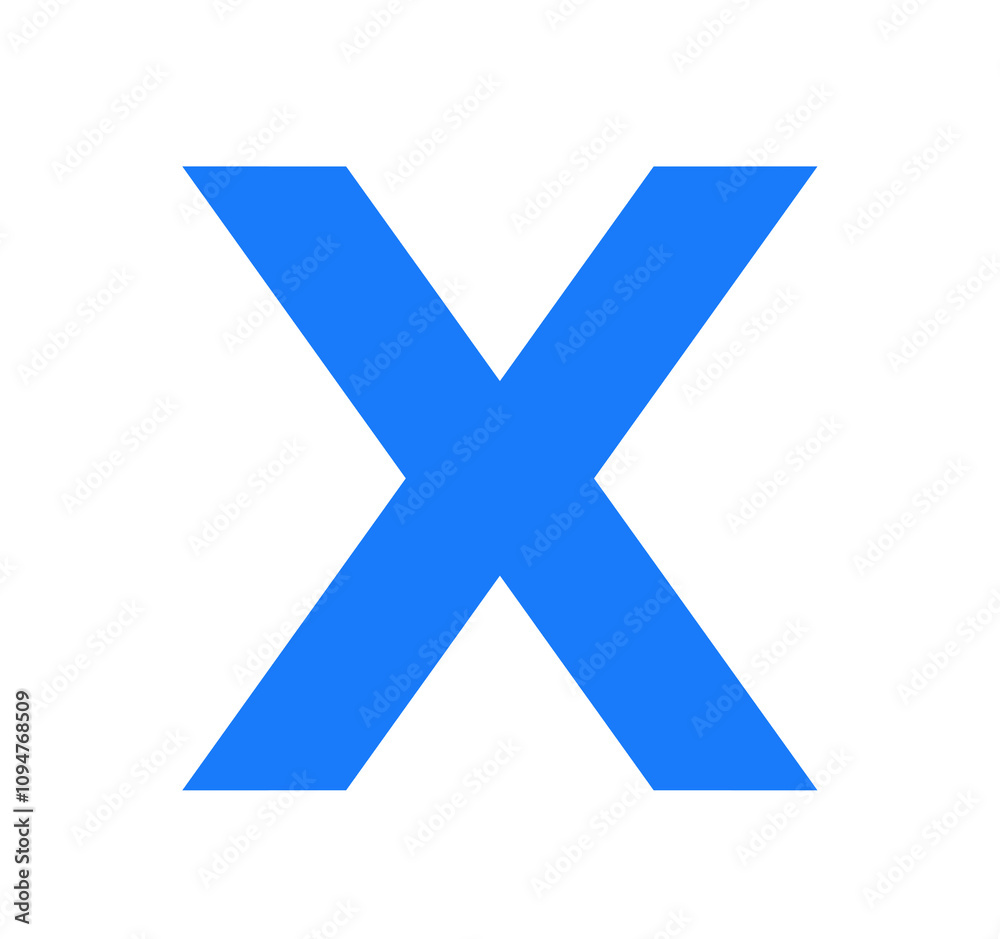 シンプルな青色のXアイコン シンプルな青色のXアイコン