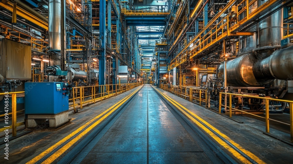 Industrial Plant Interior with Catwalks and Pipes Industrial Plant Interior with Catwalks and Pipes