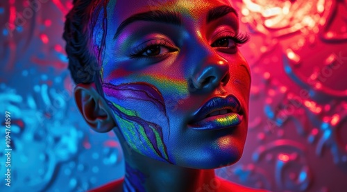 Female with vibrant body paint art