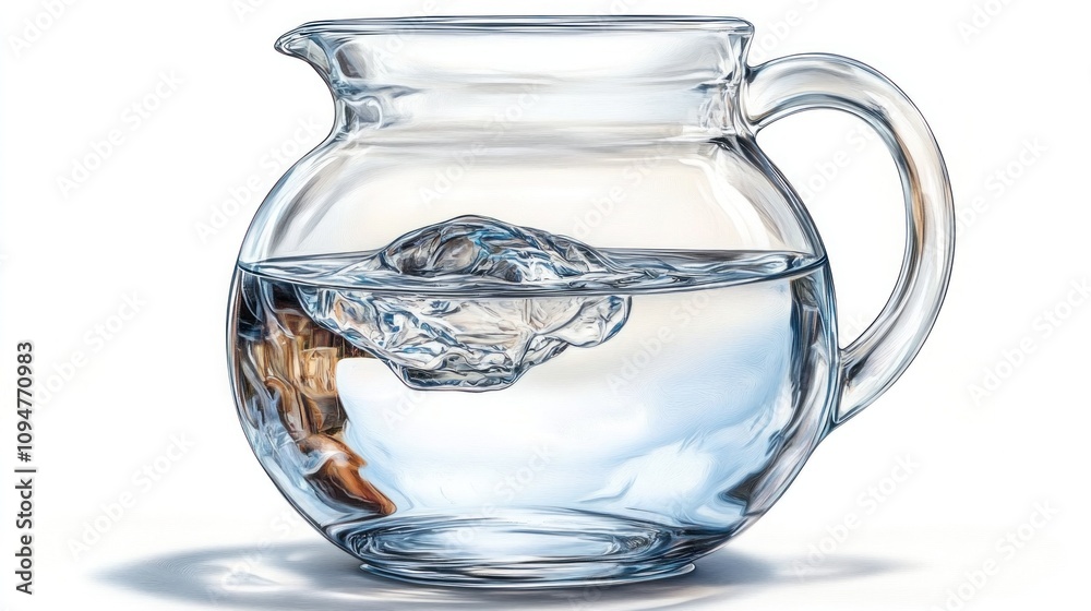 Water in a Glass Pitcher with Bubbles Water in a Glass Pitcher with Bubbles