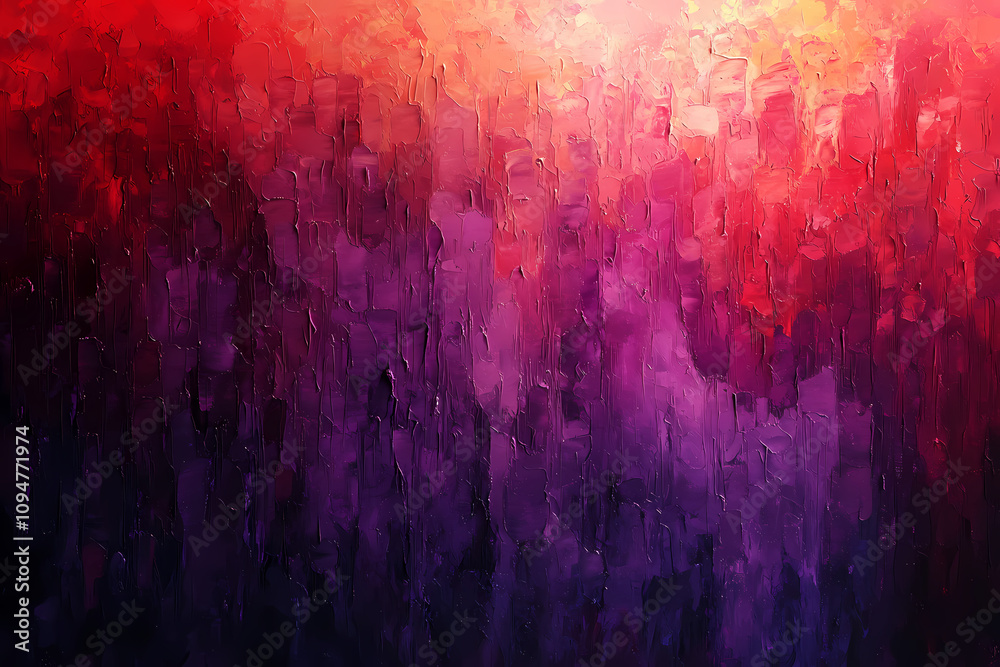There are pointillisms, reds, purples, pulses, noises, and background colors There are pointillisms, reds, purples, pulses, noises, and background colors