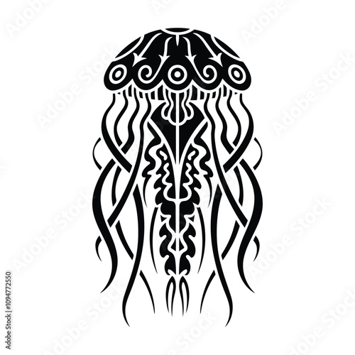Modern Tribal Jellyfish Tattoo