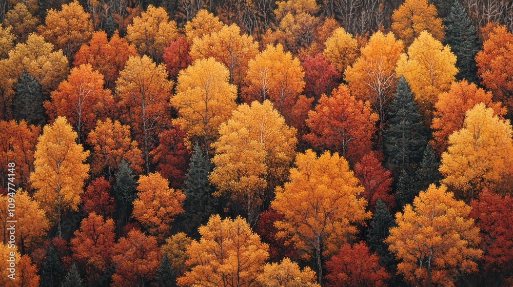 Vivid trees display a rich palette of orange, red, and yellow leaves, representing the beauty of autumn. This tranquil woodland scene offers a captivating view of nature's seasonal transformation. Vivid trees display a rich palette of orange, red, and yellow leaves, representing the beauty of autumn. This tranquil woodland scene offers a captivating view of nature's seasonal transformation.